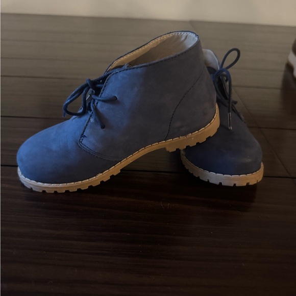 Janie and Jack Other - Janie and Jack Blue Suede Boots with Lace-Up Design